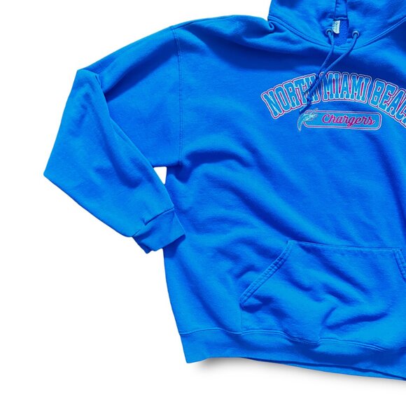 Vibrant Blue Hoodie with North Miami Beach Chargers Graphic - Size Large - Picture 11 of 13